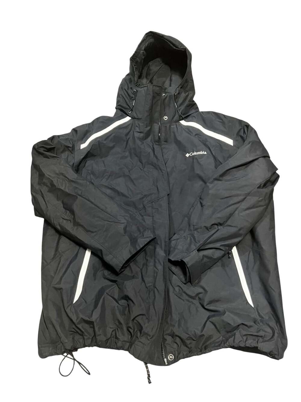 Womans 2X Columbia Omni-Tech Interchange Waterproof Hooded Jacket Black